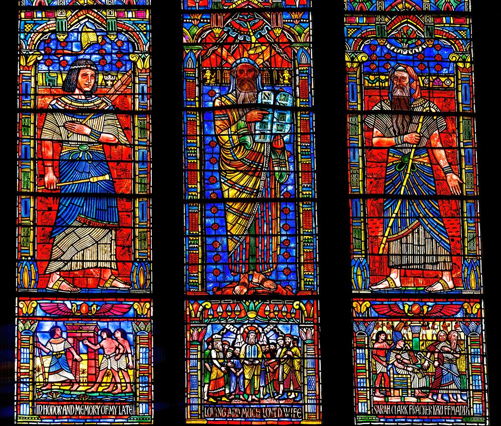 Moses, Joseph, Old Testament stained glass, Washington National Cathedral, Washington DC.